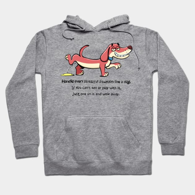 dachshund peeing and smiling while doing it Hoodie by duxpavlic